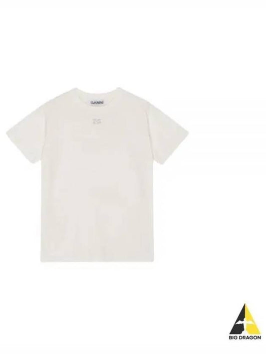 Logo Cotton Short Sleeve T-Shirt White - GANNI - BALAAN 2