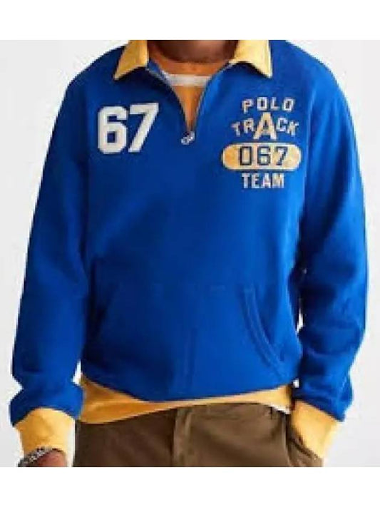 Logo Fleece Quarter Zipper Sweatshirt Blue 1236755 - POLO RALPH LAUREN - BALAAN 1