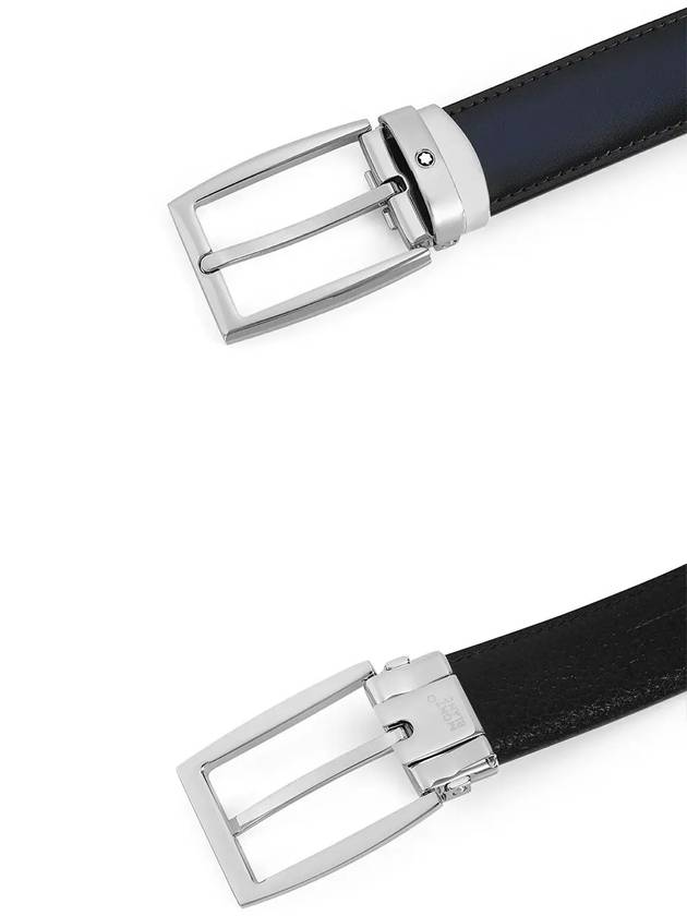 Reversible Leather Belt Blue Black - MONTBLANC - BALAAN 4