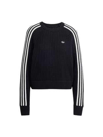 Adicolor Crew Knit Top Black - ADIDAS - BALAAN 1