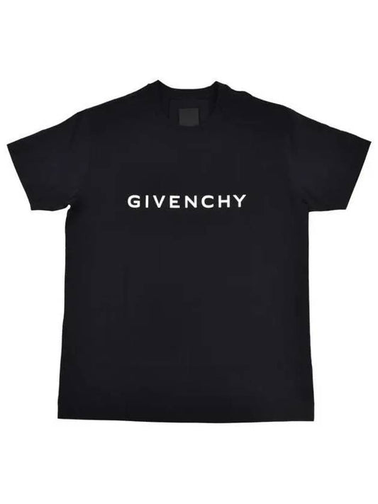 Logo Oversized Fit Cotton Short Sleeve T-Shirt Black - GIVENCHY - BALAAN 2