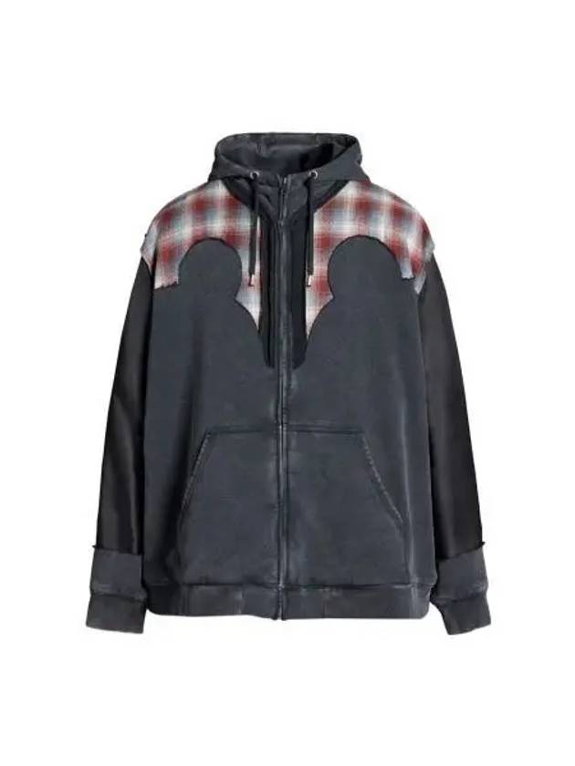 Check Pattern Zip-Up Hooded Washed Black - MAISON MARGIELA - BALAAN 2