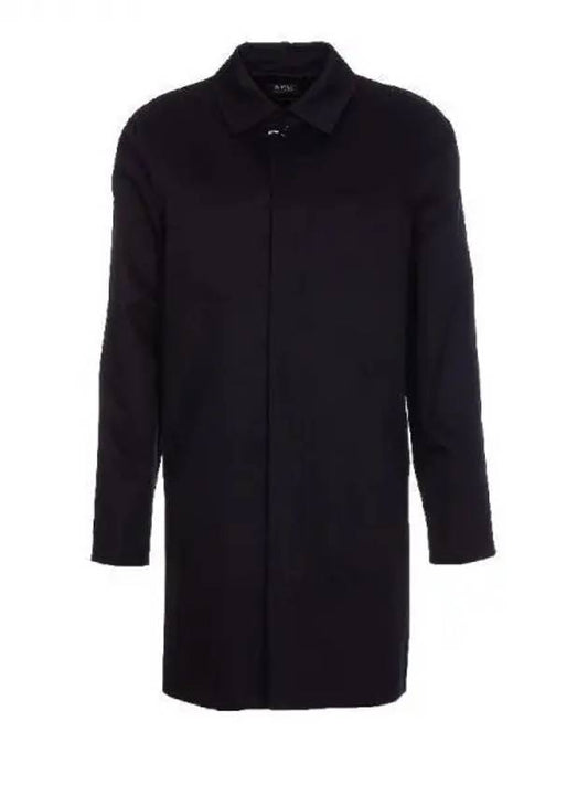 Men's Urban Mac Water Repellent Cotton Gabardine Coat Dark Navy - A.P.C. - BALAAN 2