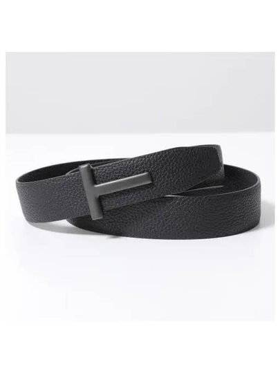 Black Reversible Leather Belt Black - TOM FORD - BALAAN 2