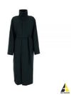 Belted Wool Gabardine Oversized Coat Black - LEMAIRE - BALAAN 2