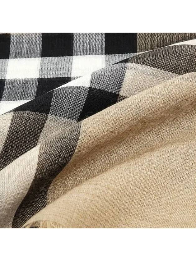 Check Wool Silk Scarf Beige - BURBERRY - BALAAN 4