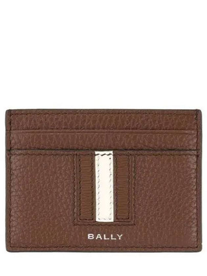 Striped Logo Leather Card Wallet Brown - BALLY - BALAAN 2