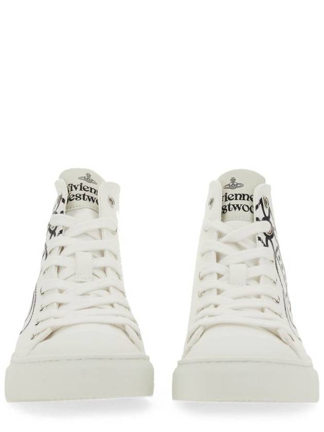 Logo Canvas High-Top Sneakers White - VIVIENNE WESTWOOD - BALAAN 3