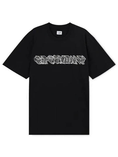 Graphic Logo Print Cotton Jersey Short Sleeve T-Shirt Black - CP COMPANY - BALAAN 2