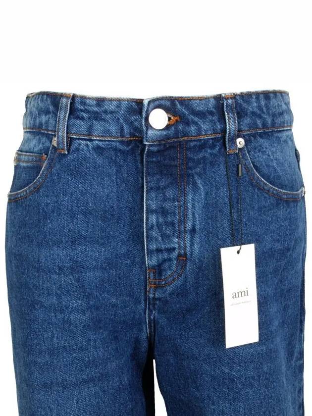 Low Rise Straight Jeans Blue - AMI - BALAAN 6