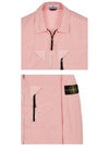 Wappen Patch Old Treatment Zip-Up Overshirt Pink - STONE ISLAND - BALAAN 6