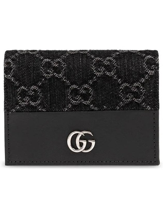 GG Marmont Card Wallet Grey Black - GUCCI - BALAAN 2