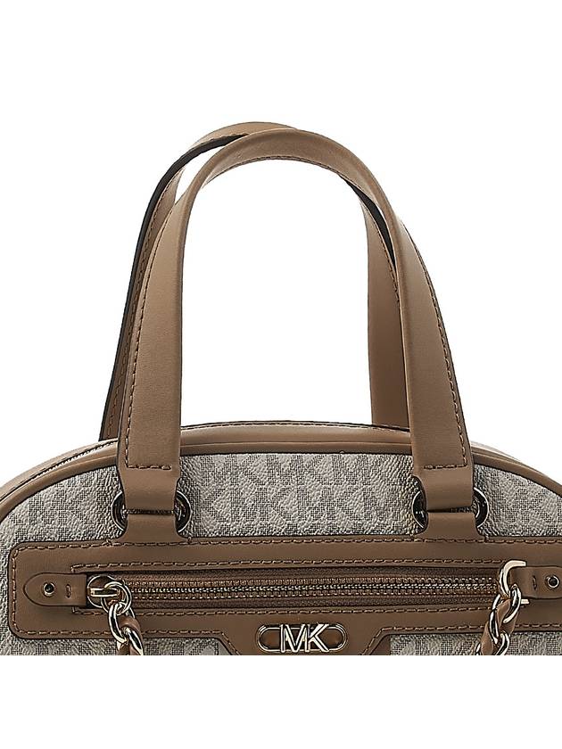 Williamsburg Small Logo Stripe Satchel Canvas Tote Bag Vanilla - MICHAEL KORS - BALAAN 9