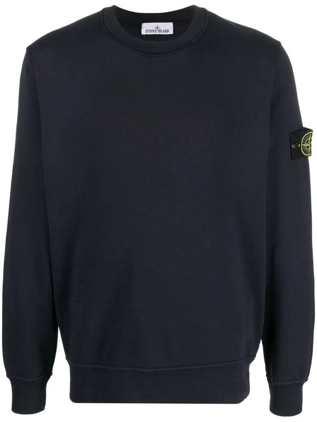 Wappen Patch Crew Neck Sweatshirt Navy - STONE ISLAND - BALAAN 1