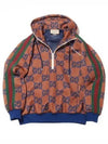 GG Jacquard Half Zip-Up Jacket Brown - GUCCI - BALAAN 2