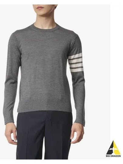 4 Bar Armband Classic Merino Wool Knit Top Medium Grey - THOM BROWNE - BALAAN 2