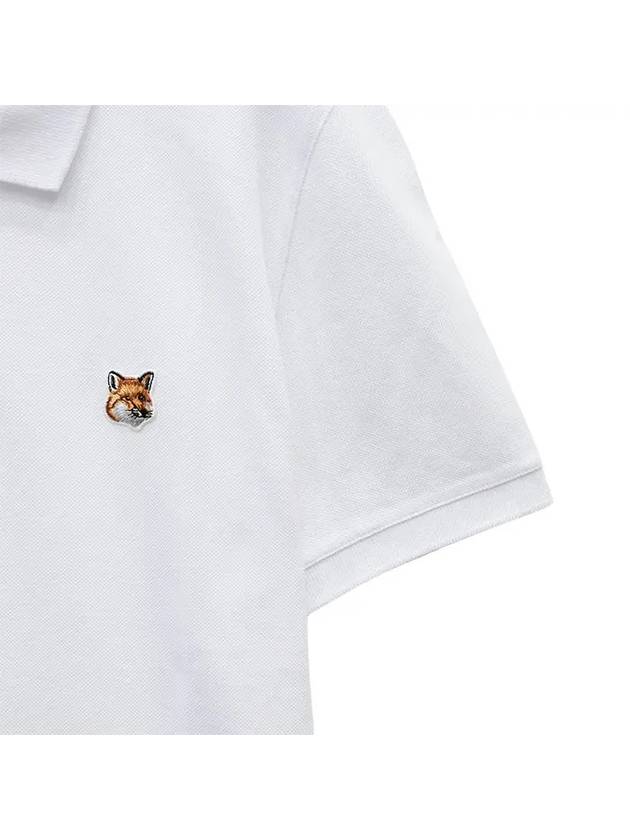 Fox Head Patch Cotton Polo Shirt White - MAISON KITSUNE - BALAAN 5