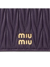 Matelasse Leather Half Wallet Purple - MIU MIU - BALAAN 8