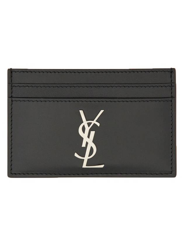 Monogram Card Case in Smooth Leather Black - SAINT LAURENT - BALAAN 2