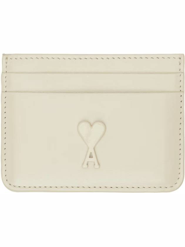 heart logo card wallet cream - AMI - BALAAN 3