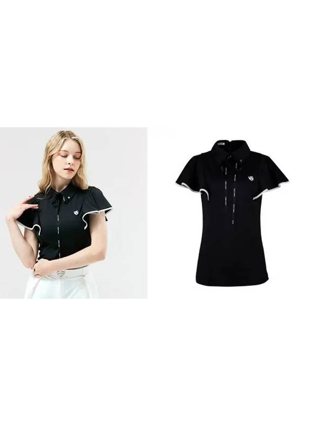 Golf women s cape collar t shirt black - HENRY STUART - BALAAN 3