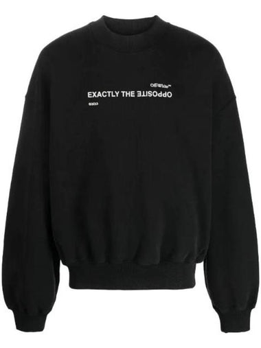 Slogan Print Sweatshirt Black - OFF WHITE - BALAAN 1