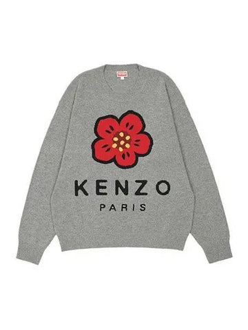 Knit Flower Wool Gray - KENZO - BALAAN 1