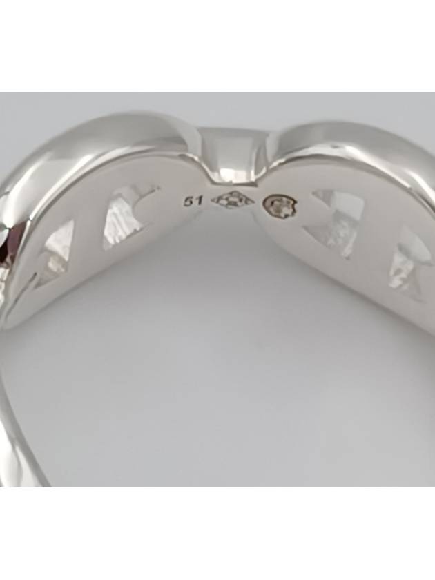 Small Chaine D'Ancre Enchainee Ring Silver - HERMES - BALAAN 3