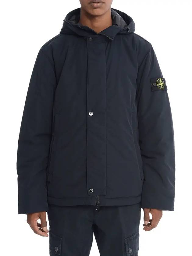 Techno Fabric Hooded Jacket Navy - STONE ISLAND - BALAAN 5