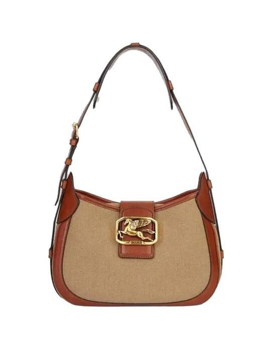 Pegasus Buckle Shoulder Bag Beige - ETRO - BALAAN 1