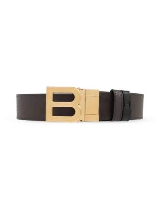 B Buckle Reversible Leather Belt Brown - BALLY - BALAAN 2