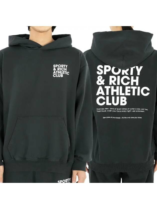 EXERCISE OFTEN Hooded Sweatshirt Feed Black HOAW232 FB - SPORTY & RICH - BALAAN 1