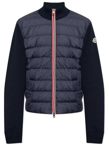 Padded Zip-Up Cardigan Navy - MONCLER - BALAAN 1