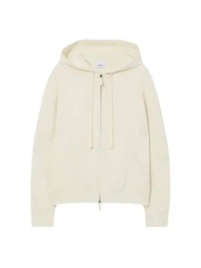 Drawstring Zip-Up Hoodie Ivory - BURBERRY - BALAAN 2