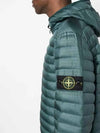 Room Woven Chamber Recycled Nylon Down Padding Hooded Jacket Green - STONE ISLAND - BALAAN 4