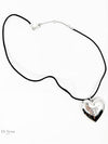 Coeur Triomphe Brass Rhodium Cotton Necklace Silver Black - CELINE - BALAAN 3