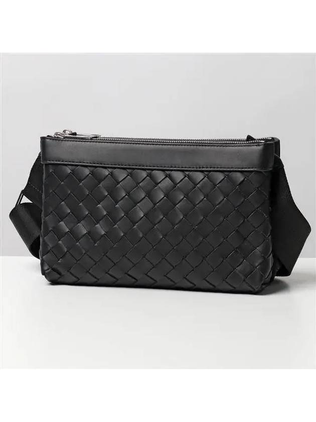 Intrecciato Classic Messenger Bag Black - BOTTEGA VENETA - BALAAN 2