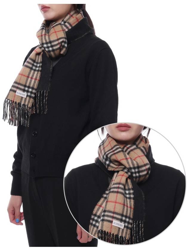 Check Cashmere Scarf Black - BURBERRY - BALAAN 3