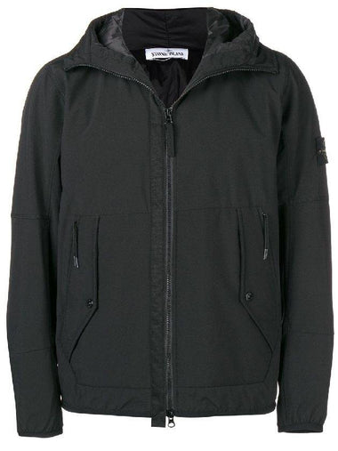 Men's Wappen Patch Primaloft Soft Shell Hooded Jacket Black - STONE ISLAND - BALAAN 1