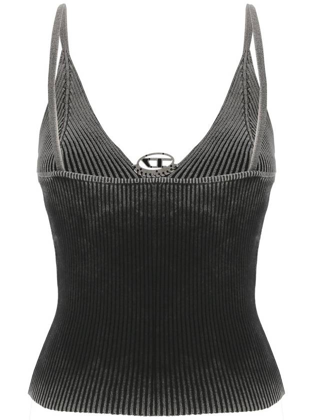 M Laila Faded Ribbed Knit Sleeveless Black - DIESEL - BALAAN 5