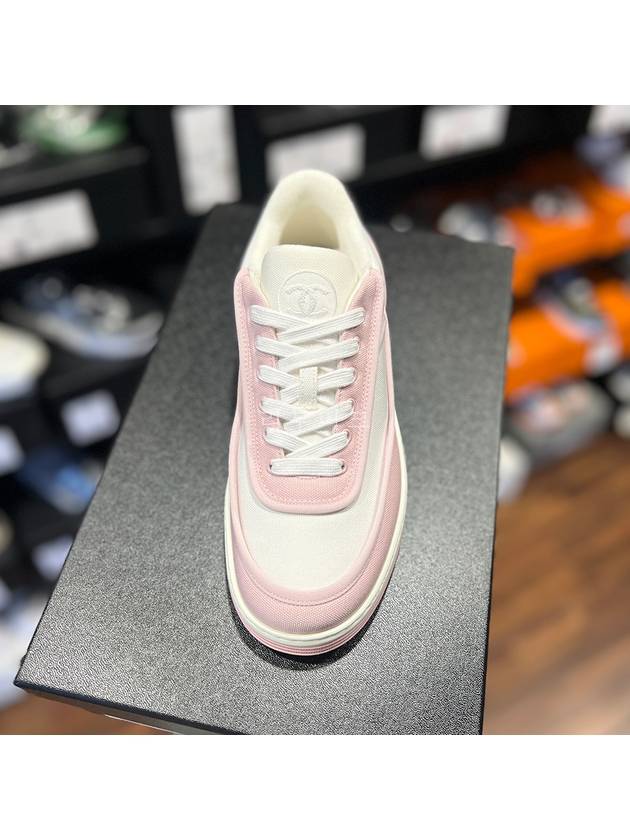 CC Logo Tennis Sneakers Pink White G37488 - CHANEL - BALAAN 2