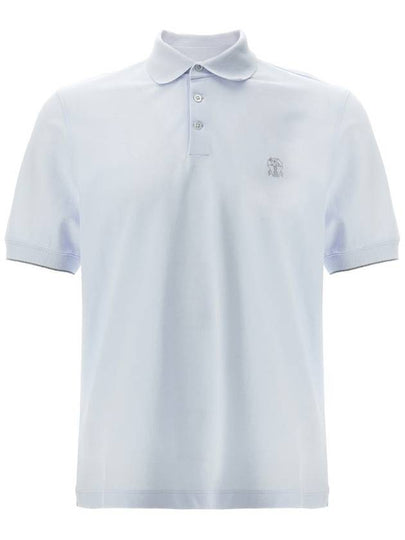 Logo short sleeve t shirt light blue - BRUNELLO CUCINELLI - BALAAN 2