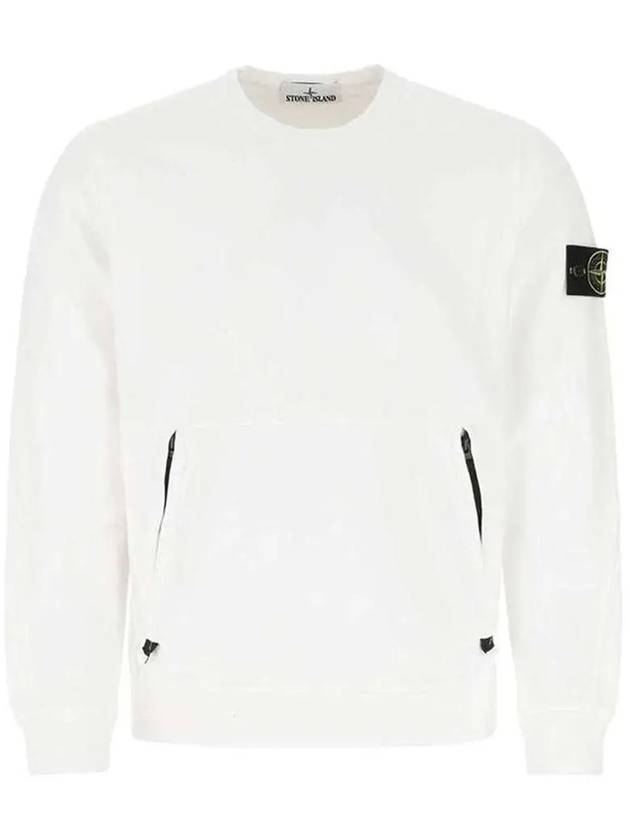 Wappen Side Zipper Pocket Sweatshirt White - STONE ISLAND - BALAAN 3