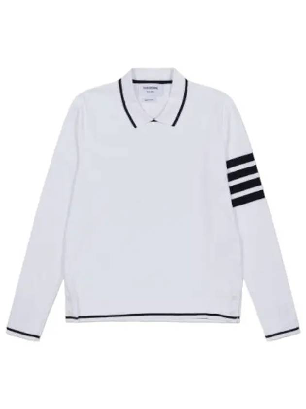 diagonal collar knit white - THOM BROWNE - BALAAN 1