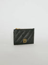 Crush Quilted Leather Long Coin Card Wallet Black - BALENCIAGA - BALAAN 3