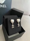 Earrings Metal Strass & Silver Pearly White Crystal - CHANEL - BALAAN 3