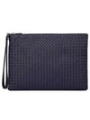 Intrecciato Strap Clutch Bag Navy - BOTTEGA VENETA - BALAAN 2