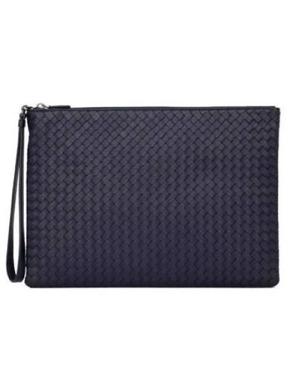 Intrecciato Strap Clutch Bag Navy - BOTTEGA VENETA - BALAAN 2