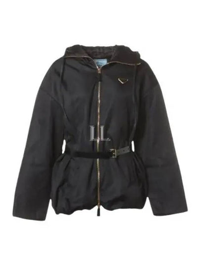 Re-Nylon Hooded Jacket Black - PRADA - BALAAN 2