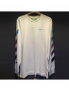 Daigonal Gradient White Long Sleeve TShirt OMAB001F - OFF WHITE - BALAAN 8